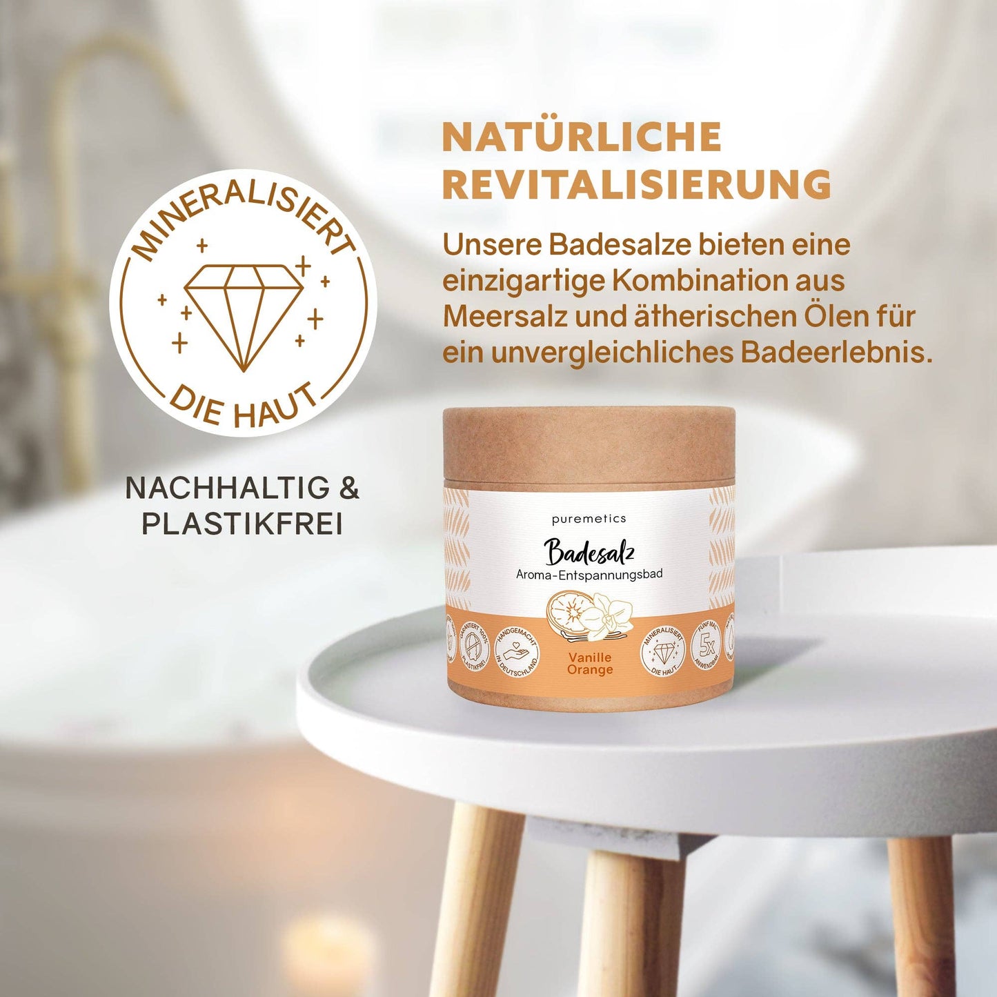 Badesalz, Vanille Orange