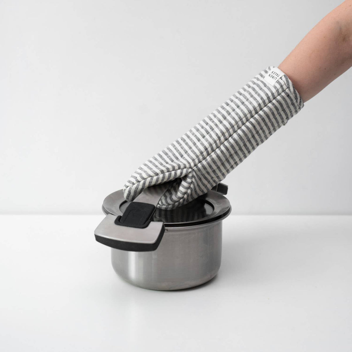Ofenhandschuh, Leinen, Streifen