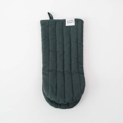 Ofenhandschuh, Leinen, Waldgrün
