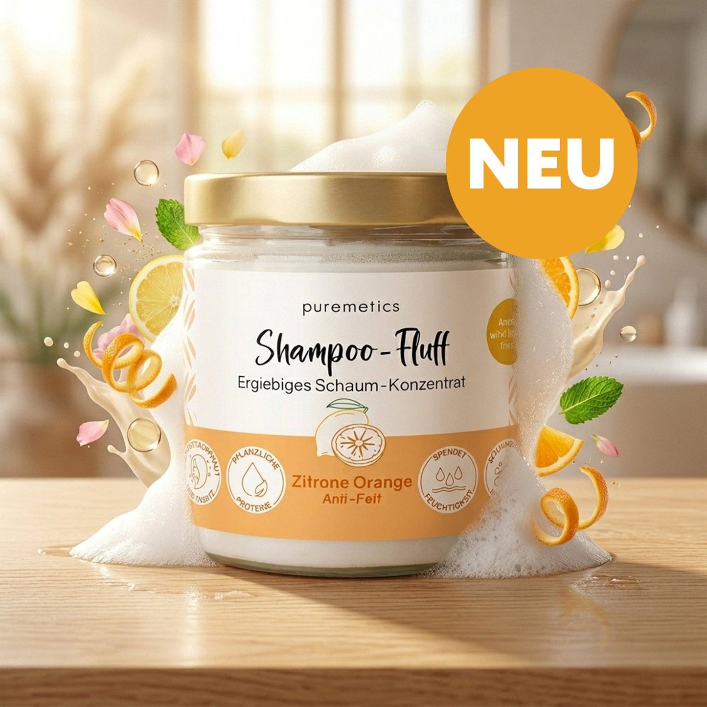 Shampoo-Fluff, Zitrone Orange