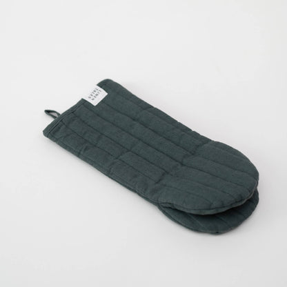 Ofenhandschuh, Leinen, Waldgrün