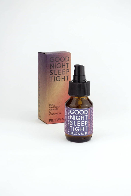 Elegante 50 ml Glasflasche des Kopfkissensprays Good Night mit feinem Zerstäuber.