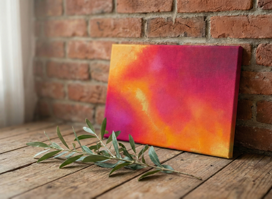 Acryl-Leinwand "Ein Flüstern zwischen Farbenmut und Gold"