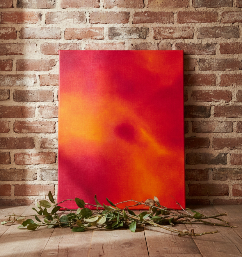Acryl-Leinwand "Ein Flüstern zwischen Orange und Purpur"