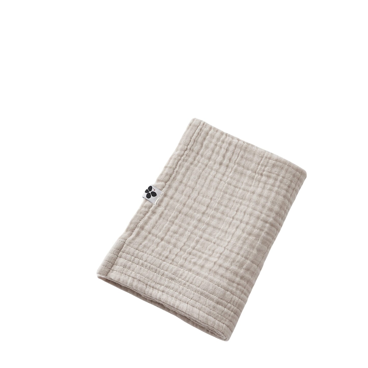 Kleines Musselin-Duschtuch Pampa aus vierfacher Baumwolle in Creme-Beige.