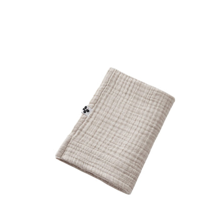 Kleines Musselin-Duschtuch Pampa aus vierfacher Baumwolle in Creme-Beige.