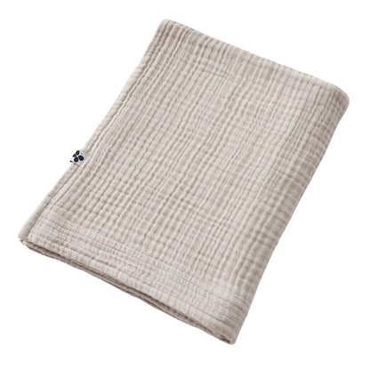 Großes Musselin-Duschtuch Pampa aus vierfacher Baumwolle in Creme-Beige.