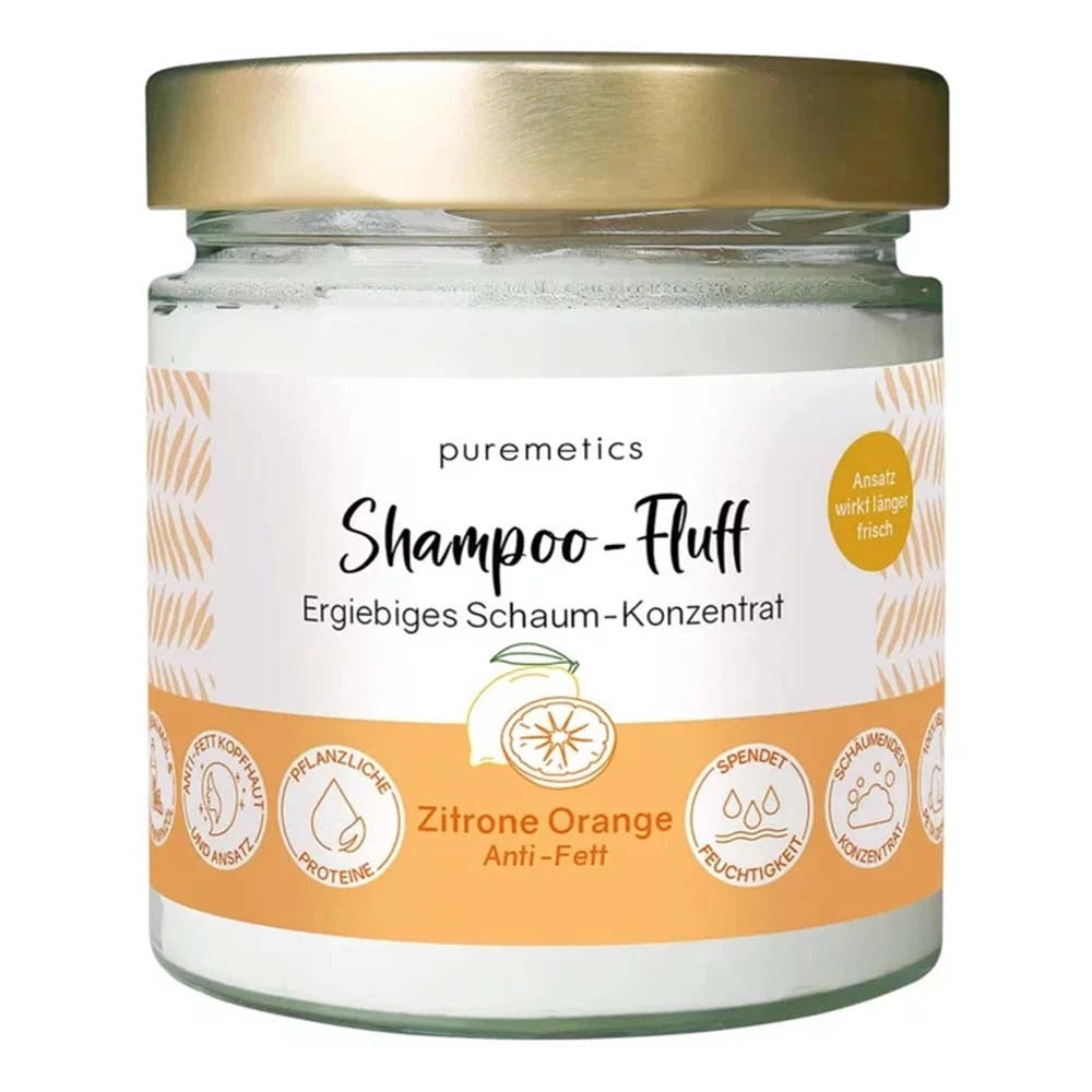 Nachhaltiges Shampoo Fluff vegane Haarpflege handgemacht in Deutschland von Dingeliebe.
